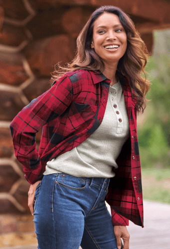 Natural Reflections Cane Creek Flannel Long-Sleeve Shirt for Ladies