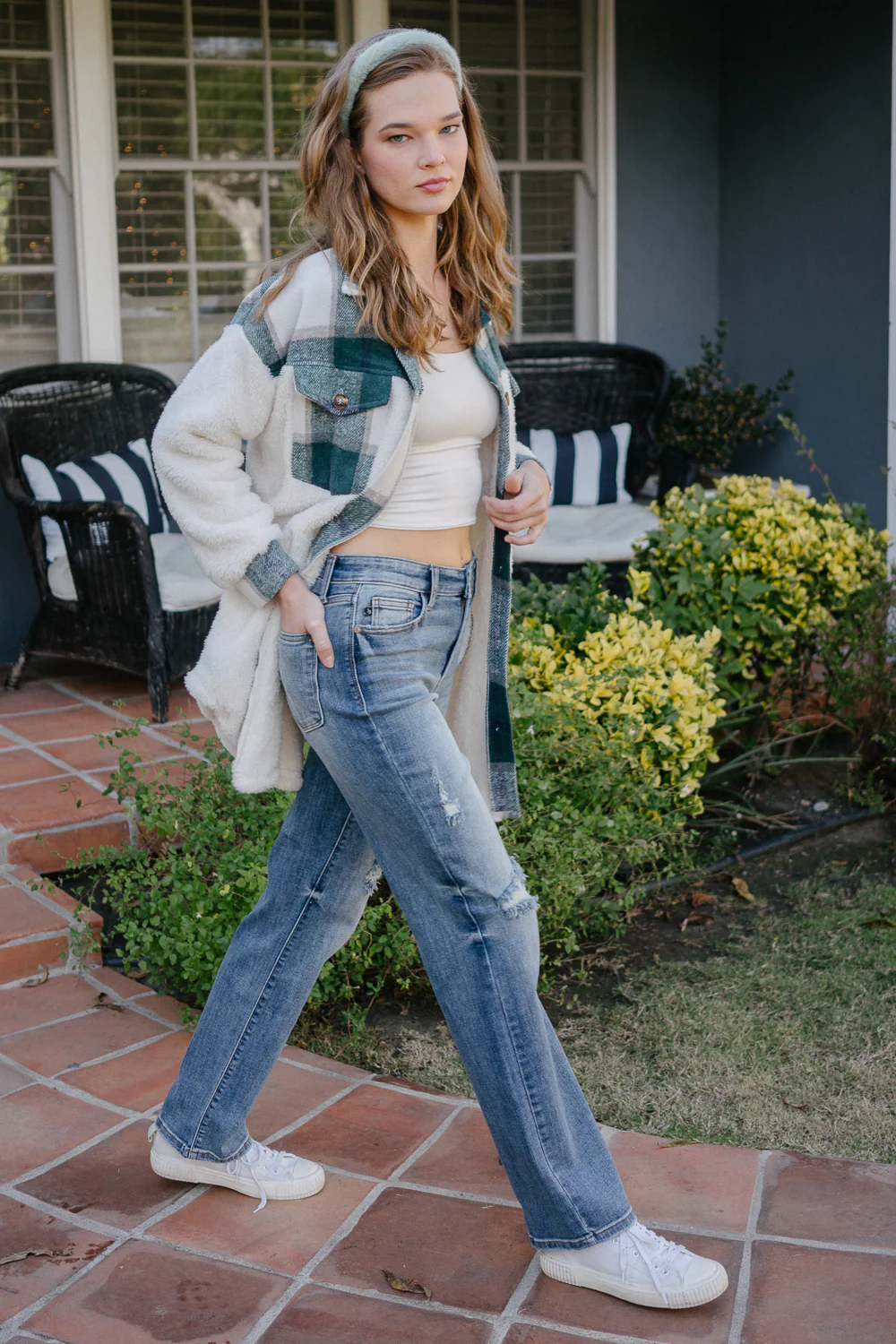 Kaylee High Waist Distressed Dad Jeans