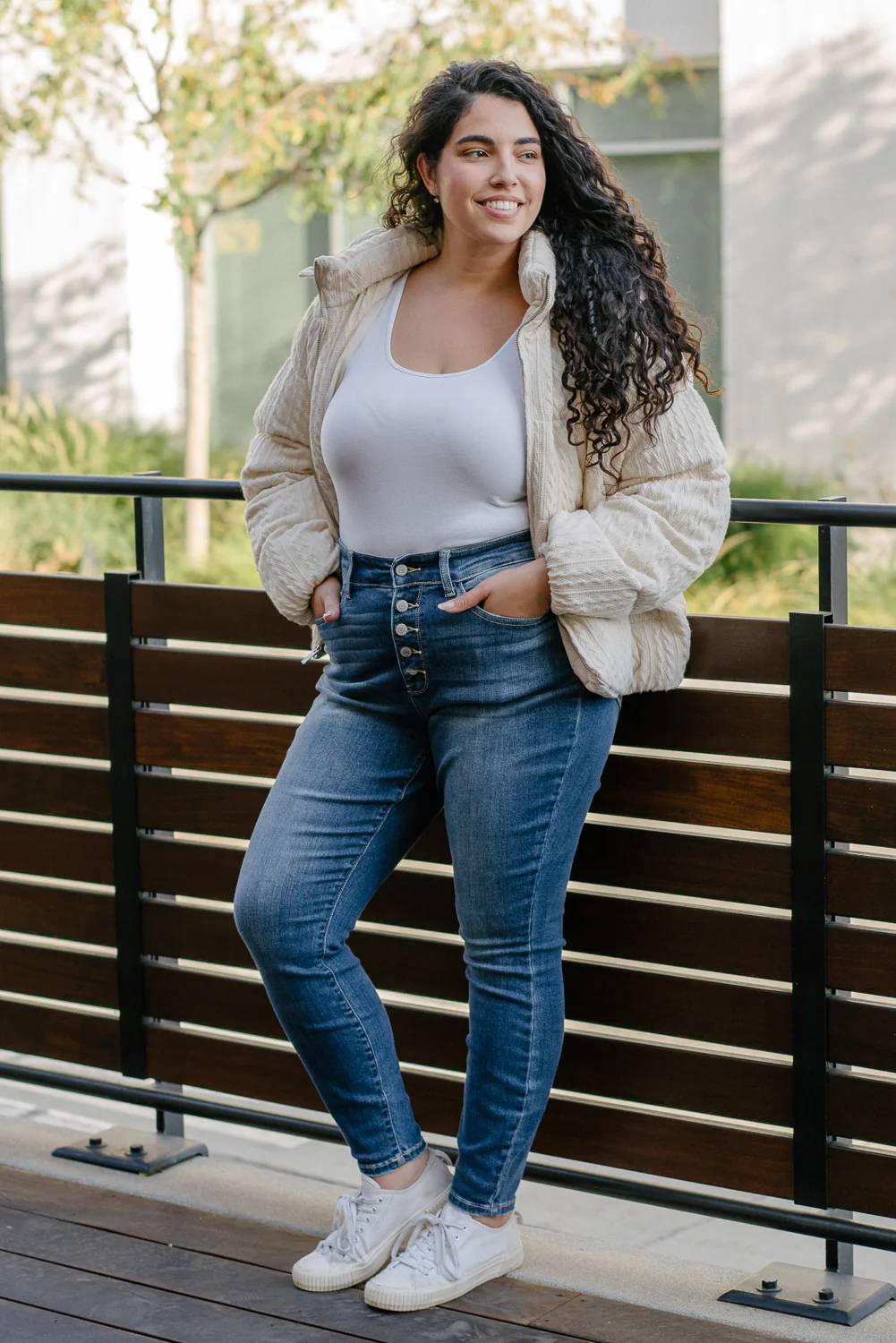 Rose Classic Button Fly Skinny Jeans - PLUS