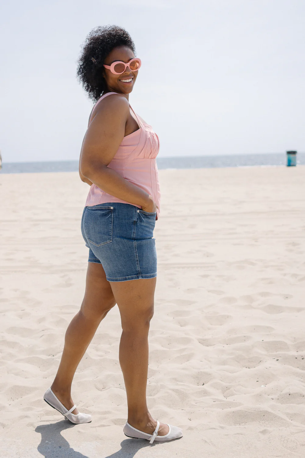 Bella Mid Rise Tummy Control Mid Length Shorts - PLUS