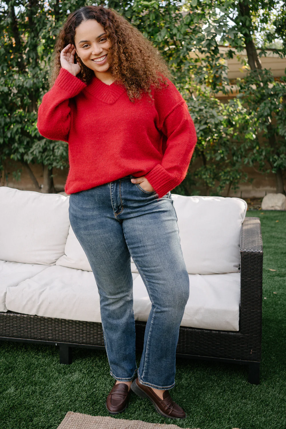 Caroline Mid Rise Vintage Wash Rugged Bootcut - PLUS