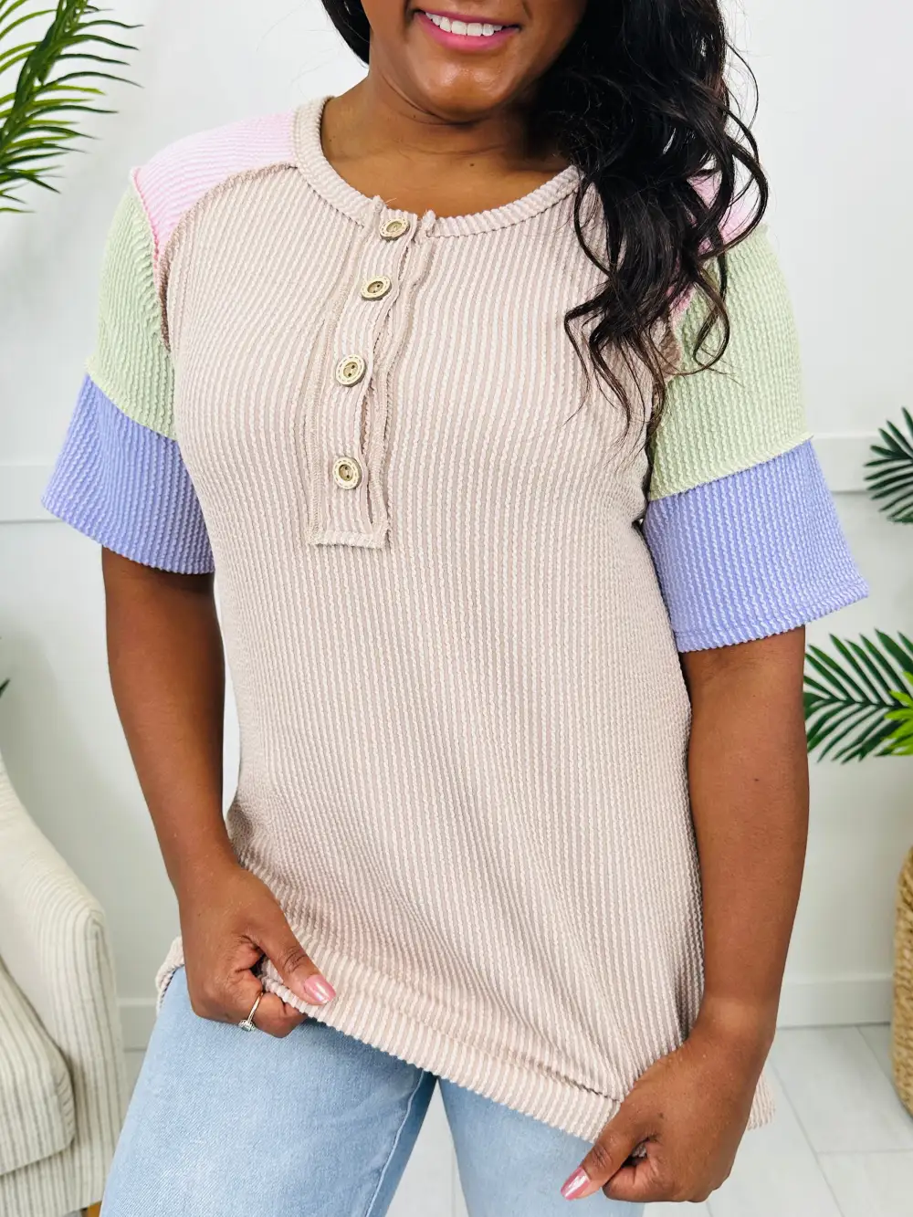 Block Out The Ordinary Top in Oatmeal