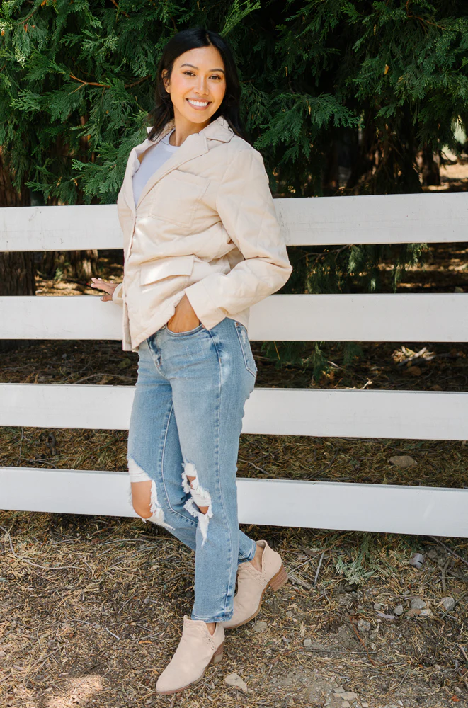 Gale High Rise Ripped Boyfriend Fit Jeans