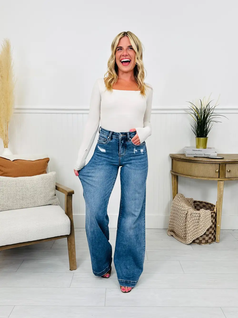 Fall Into Trend Wide Leg Tummy Control Trouser Jeans