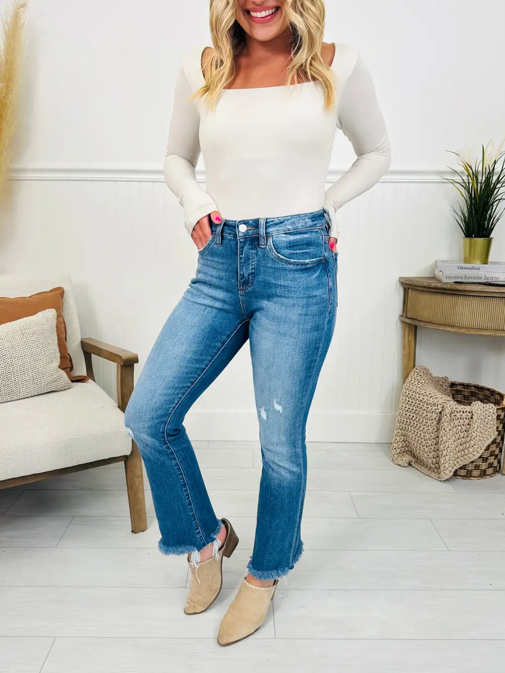 Head Start Tummy Control Cropped Bootcut Jeans