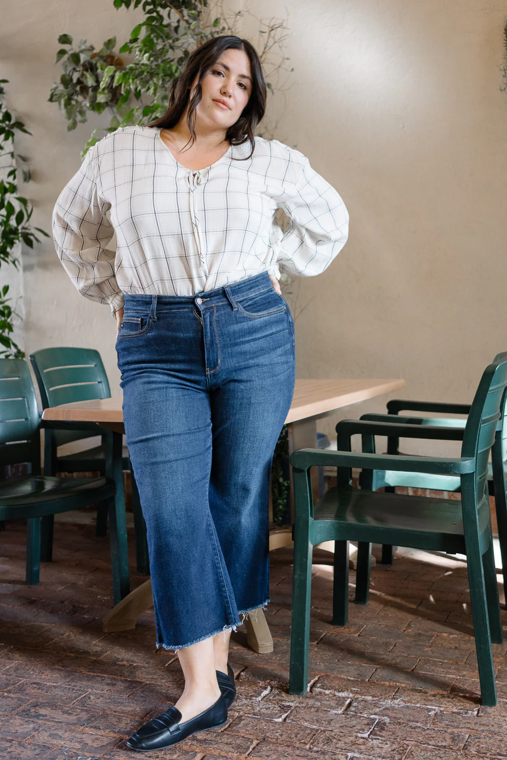 Paisley High Rise Cropped Wide Leg - PLUS