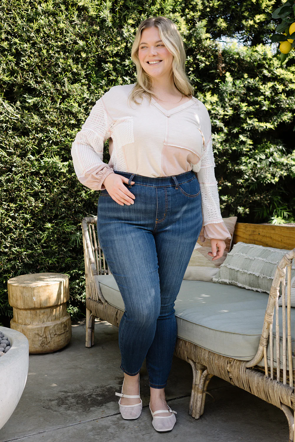 Sue Patch Pocket Pull-On Classic Skinny Jeans - PLUS