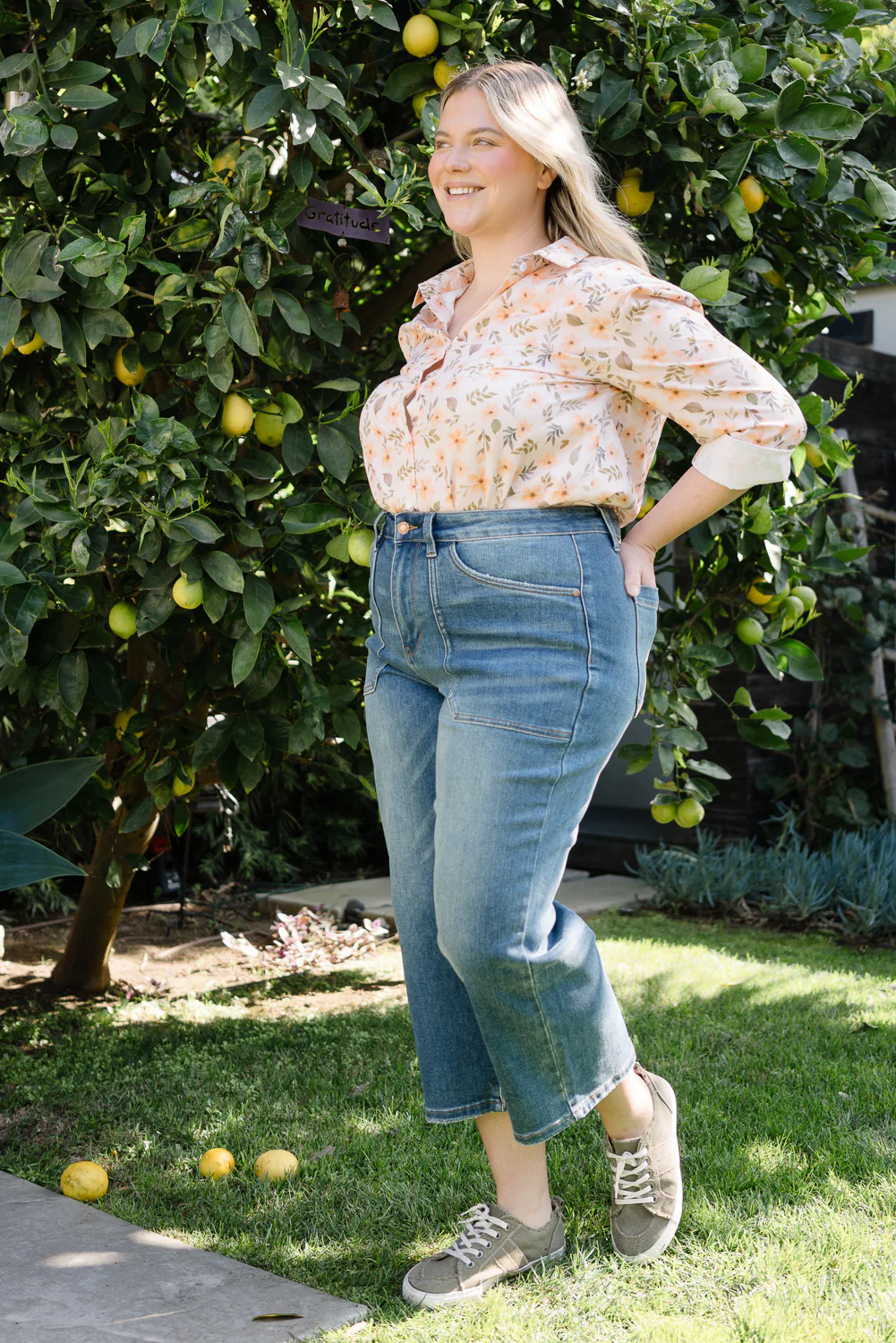 Georgia High Rise Utility Pockets Cropped Wide Leg - PLUS