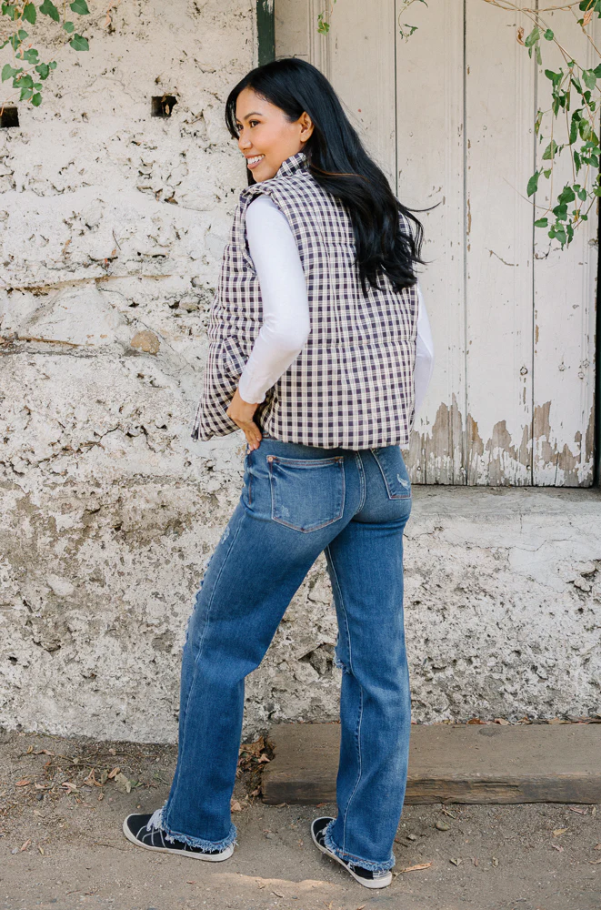 Lauren Mid Rise Distressed Dad Jeans