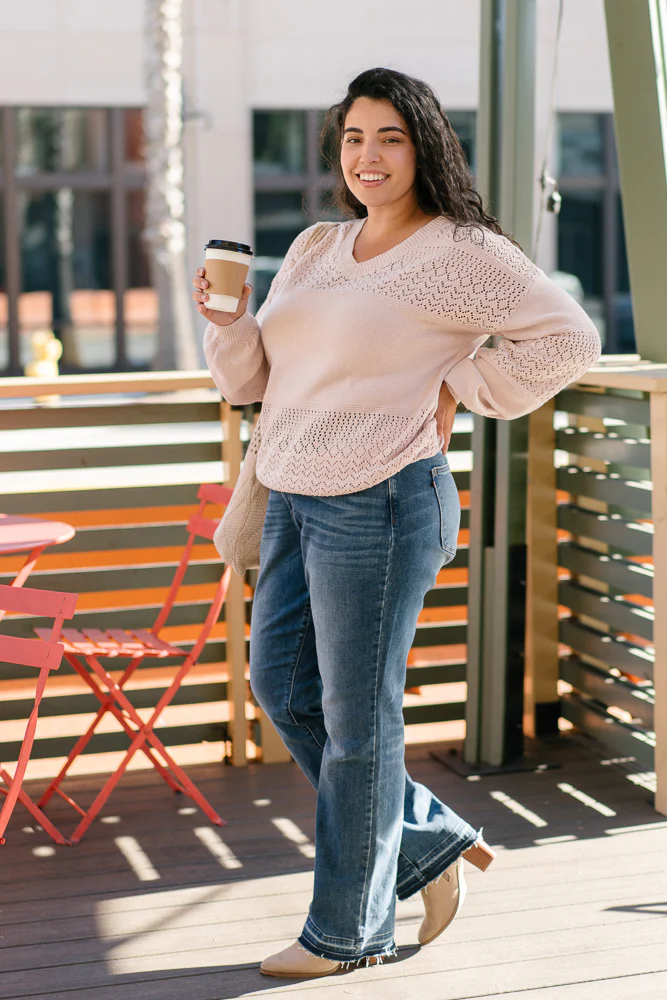 Monica Mid Rise Dad Jeans with Release Hem - PLUS