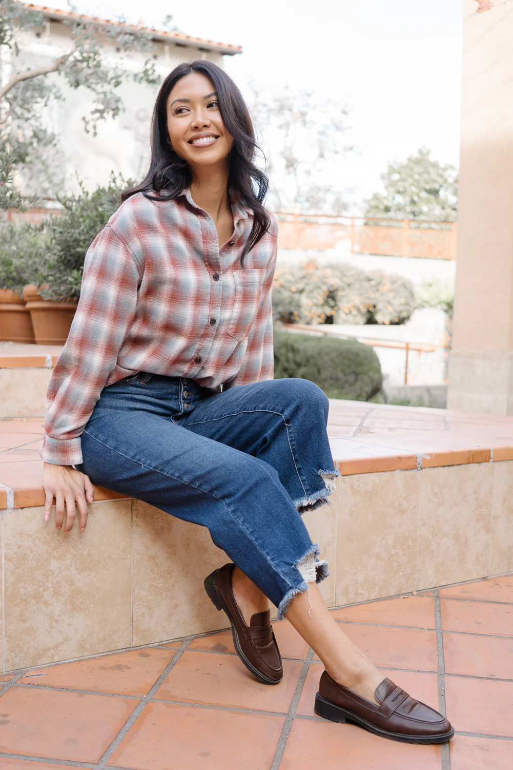 Wren High Rise Button Fly Distressed Hem Crop Wide