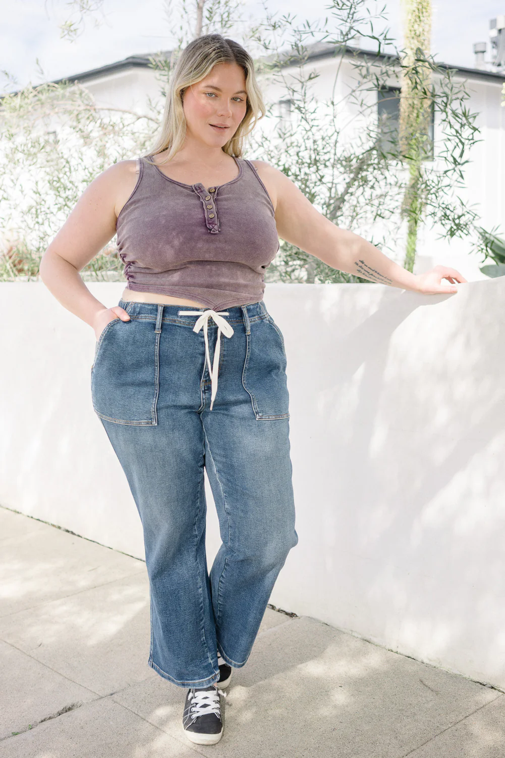 Blair High Rise Drawstring Wide Leg - PLUS