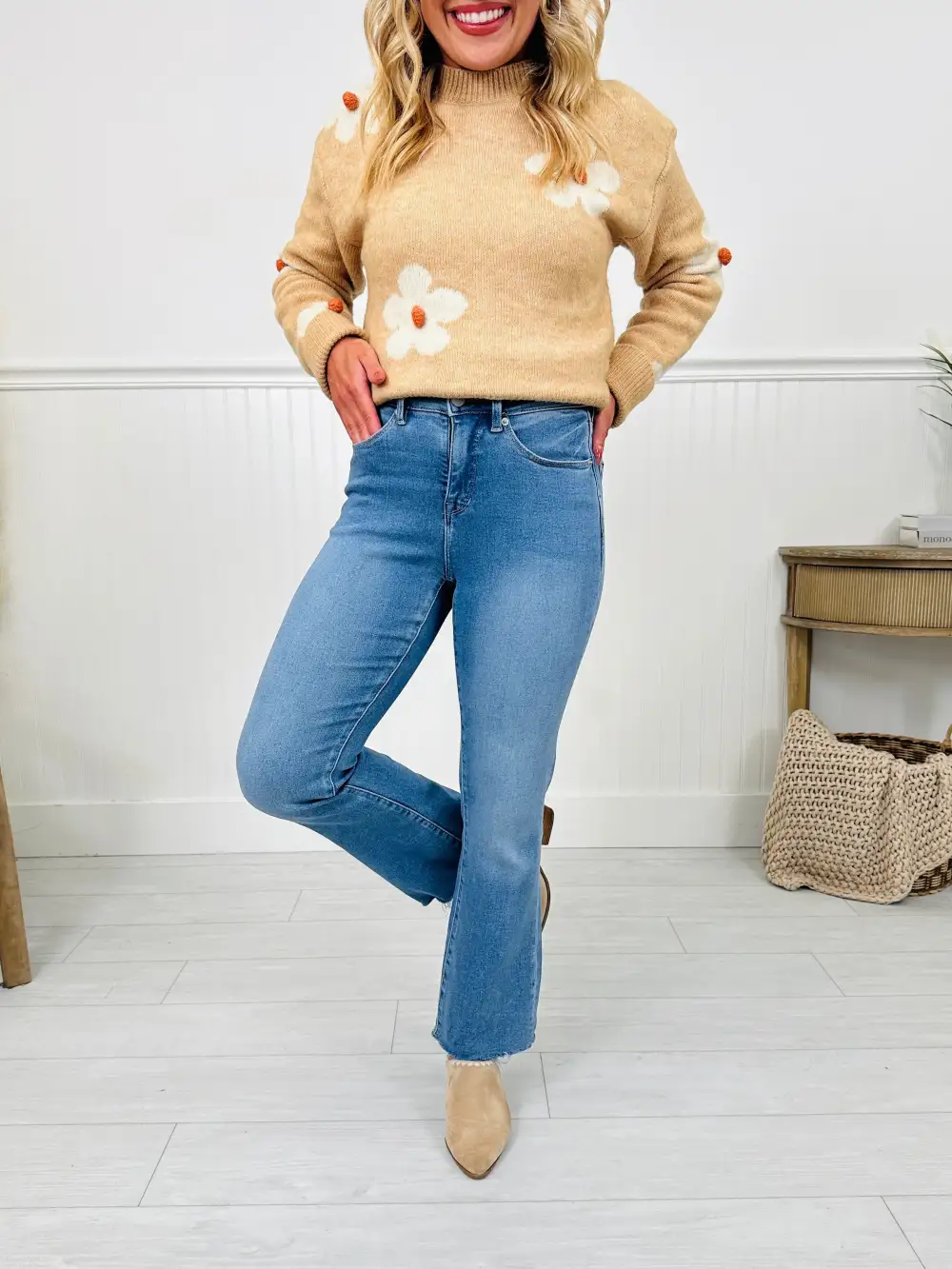 Soft Spot Tummy Control Cropped Kick Flare Jeans