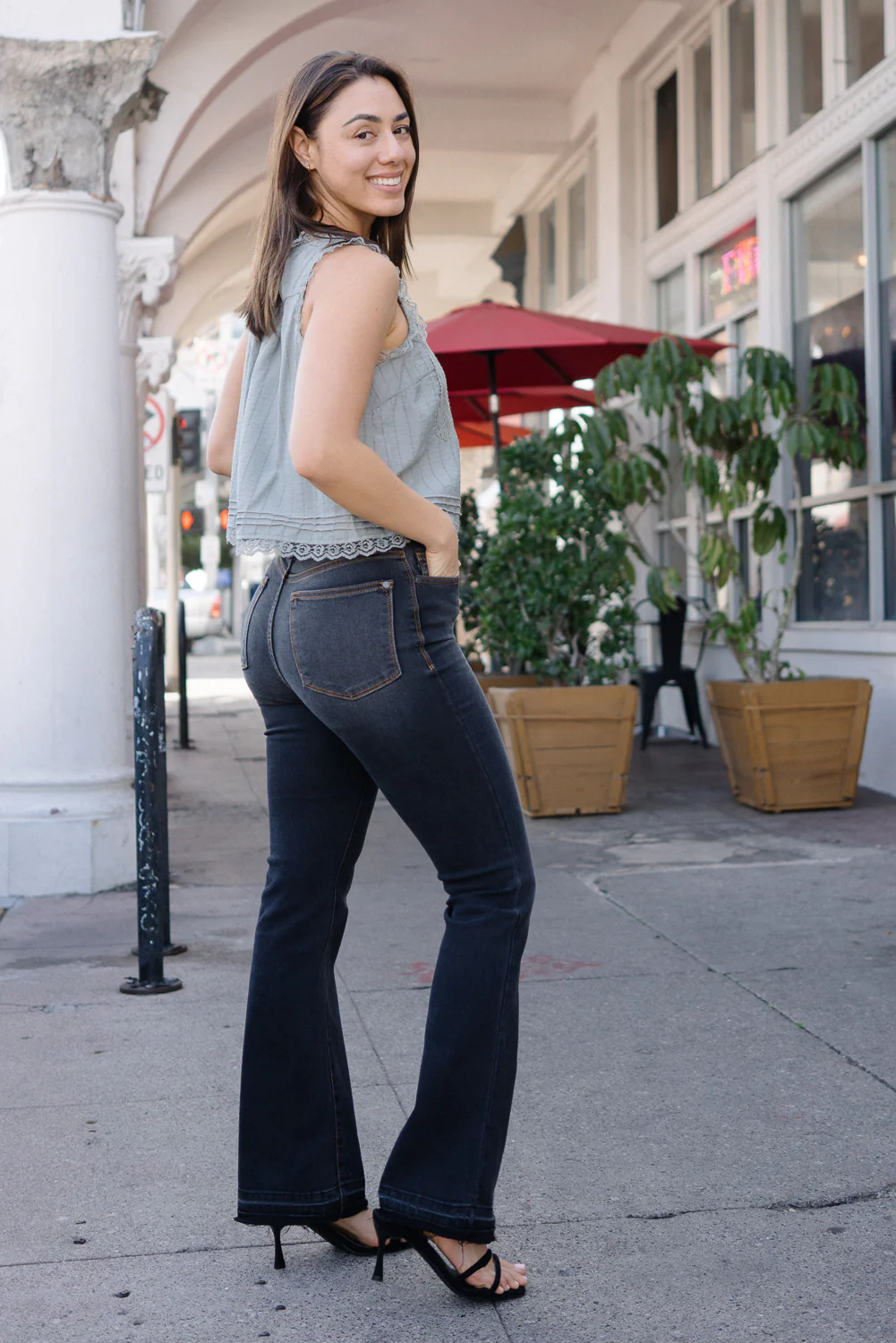 Baylee High Rise Released Hem Slim Bootcut Jeans