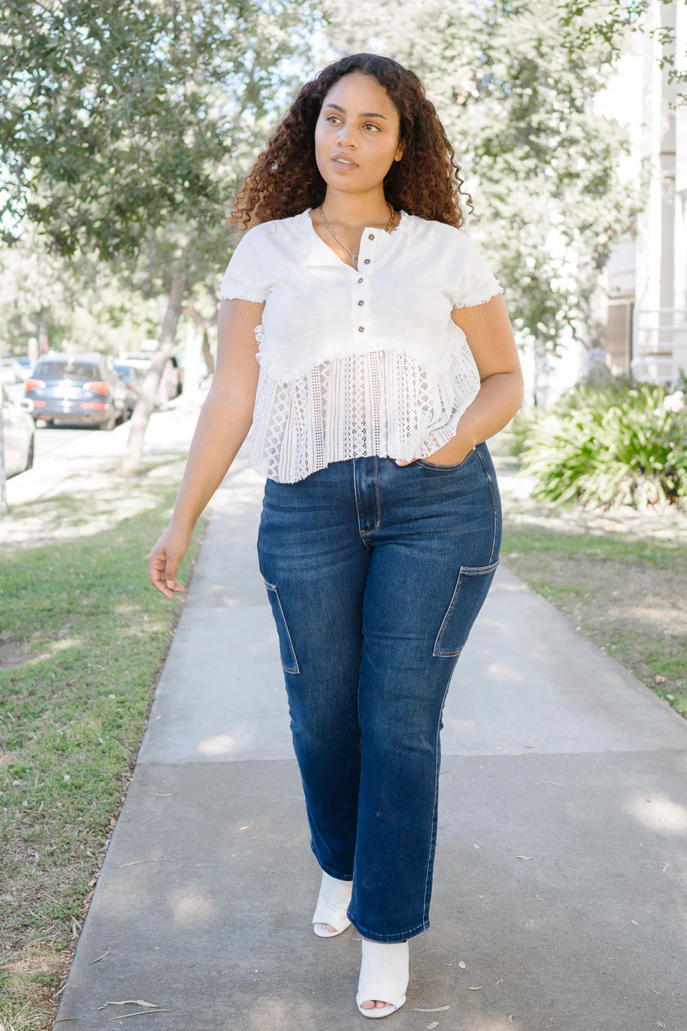 Karla High Rise Cargo Bootcut Jeans - PLUS