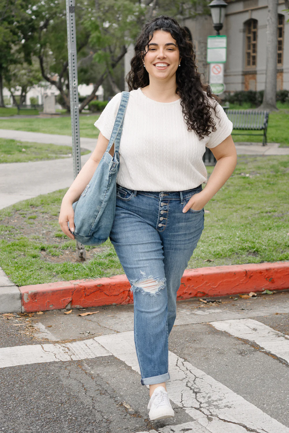 Tiffany Totally Chill Button-Fly Boyfriends - PLUS