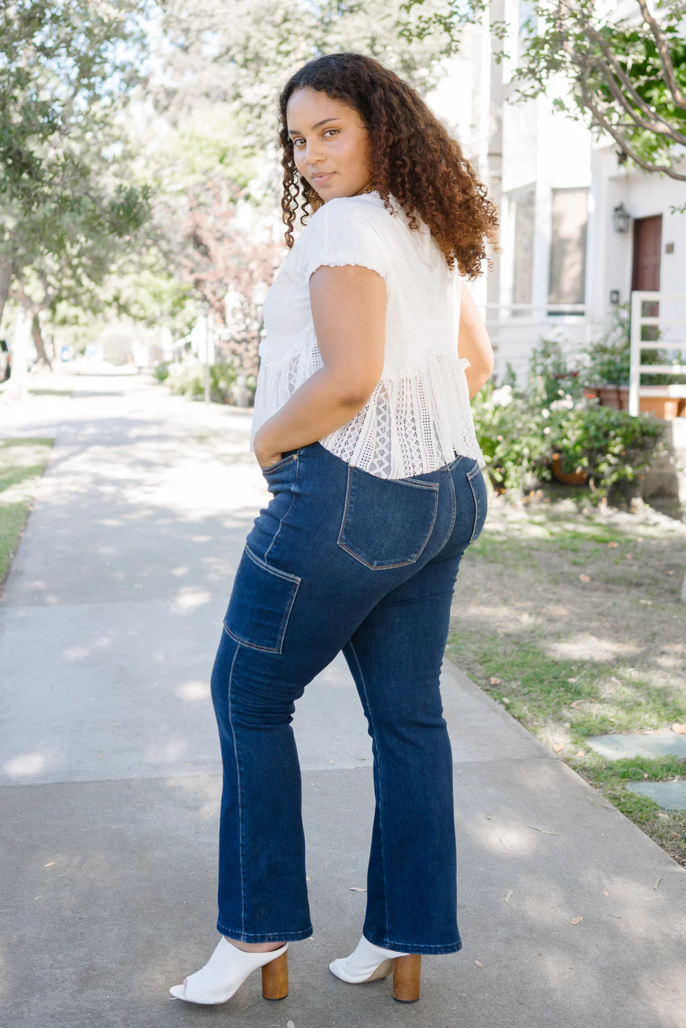 Karla High Rise Cargo Bootcut Jeans - PLUS