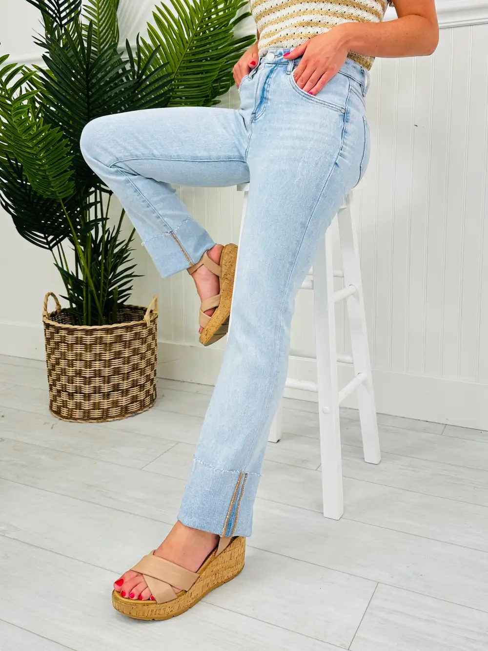 Crush On The Cuff Tummy Control Mom Jeans