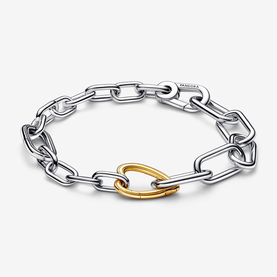 ME Two-tone Heart Link Chain Bracelet