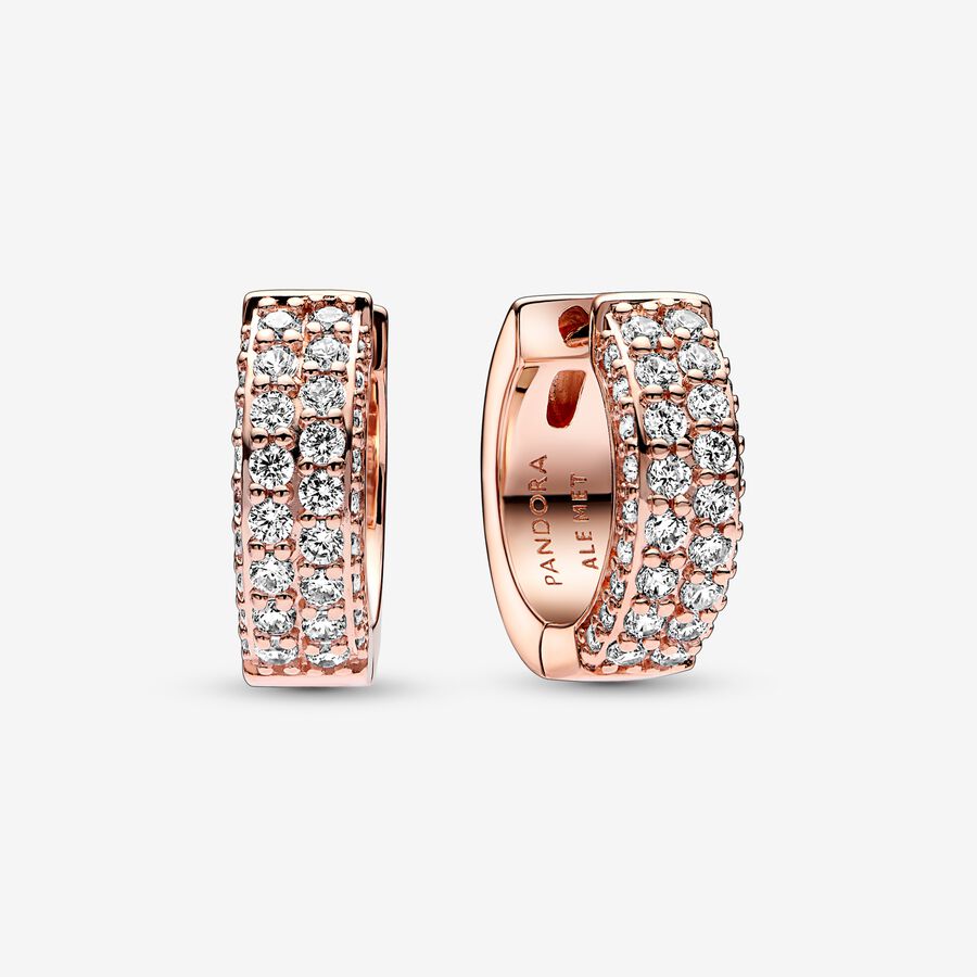 Timeless Pavé Double-row Hoop Earrings