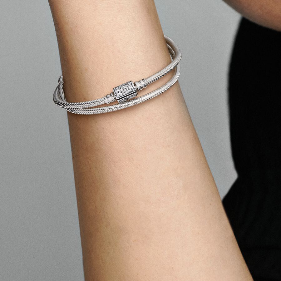 Moments Double Wrap Barrel Clasp Snake Chain Bracelet/Necklace