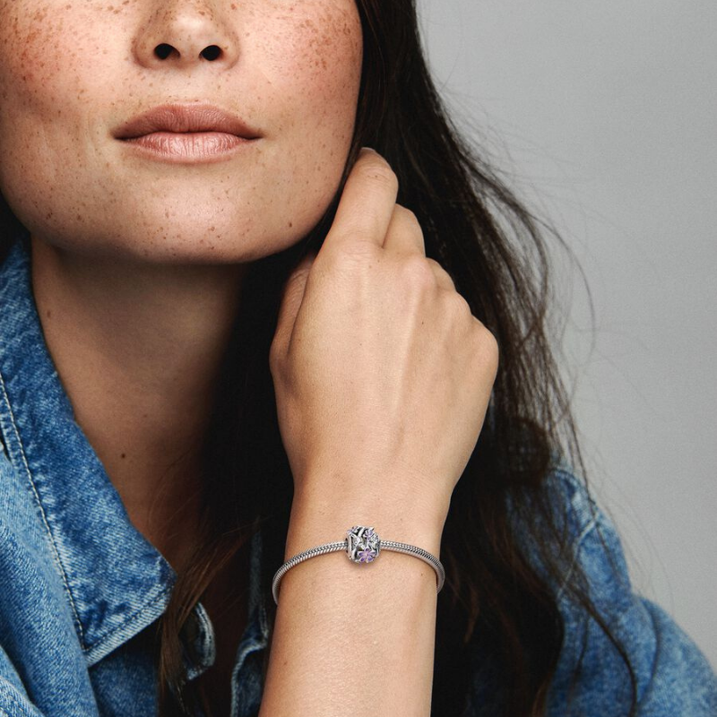 Openwork Purple Daisy Charm