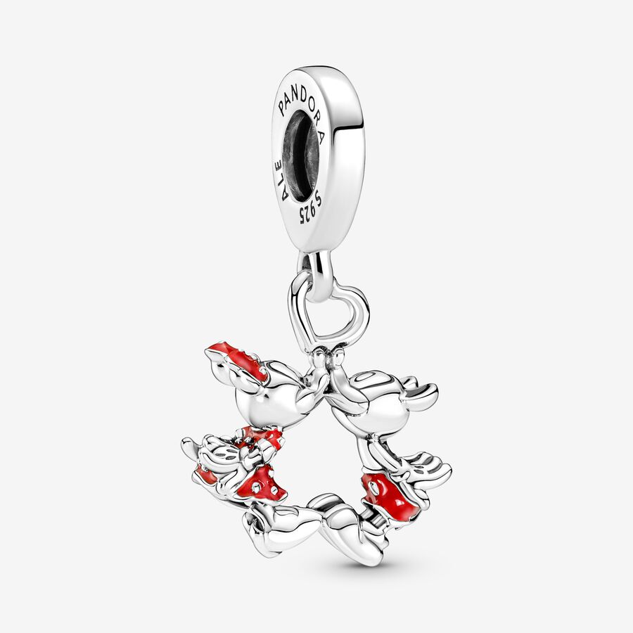 Mk Mouse and Mn Mouse Kissing Dangle Charm