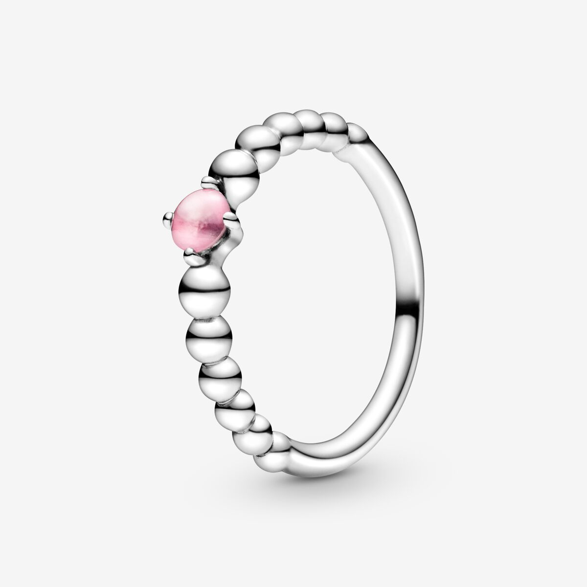 October Petal Pink Beaded Ring