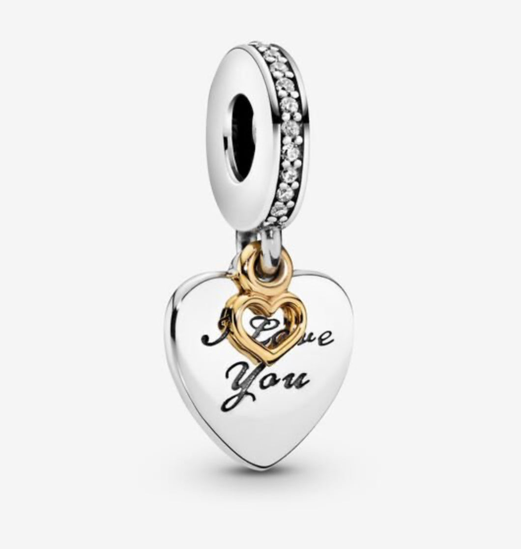 I Love You Forever Heart Dangle Charm