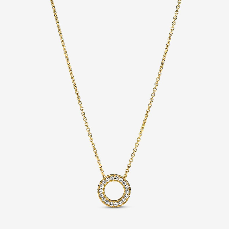 Logo Pavé Circle Collier Necklace