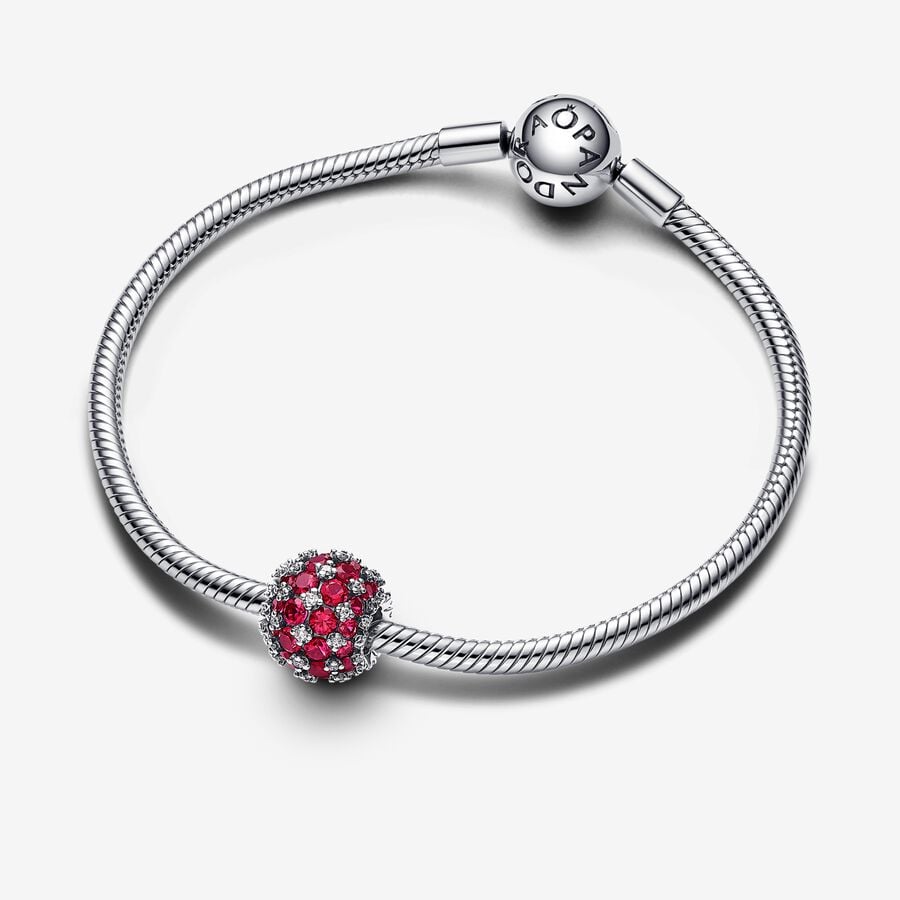Sparkling Pavé Round Pink Charm