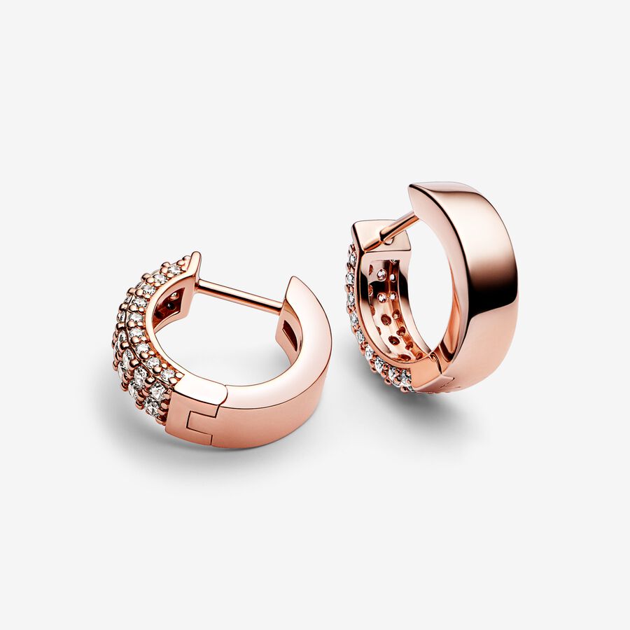 Timeless Pavé Double-row Hoop Earrings