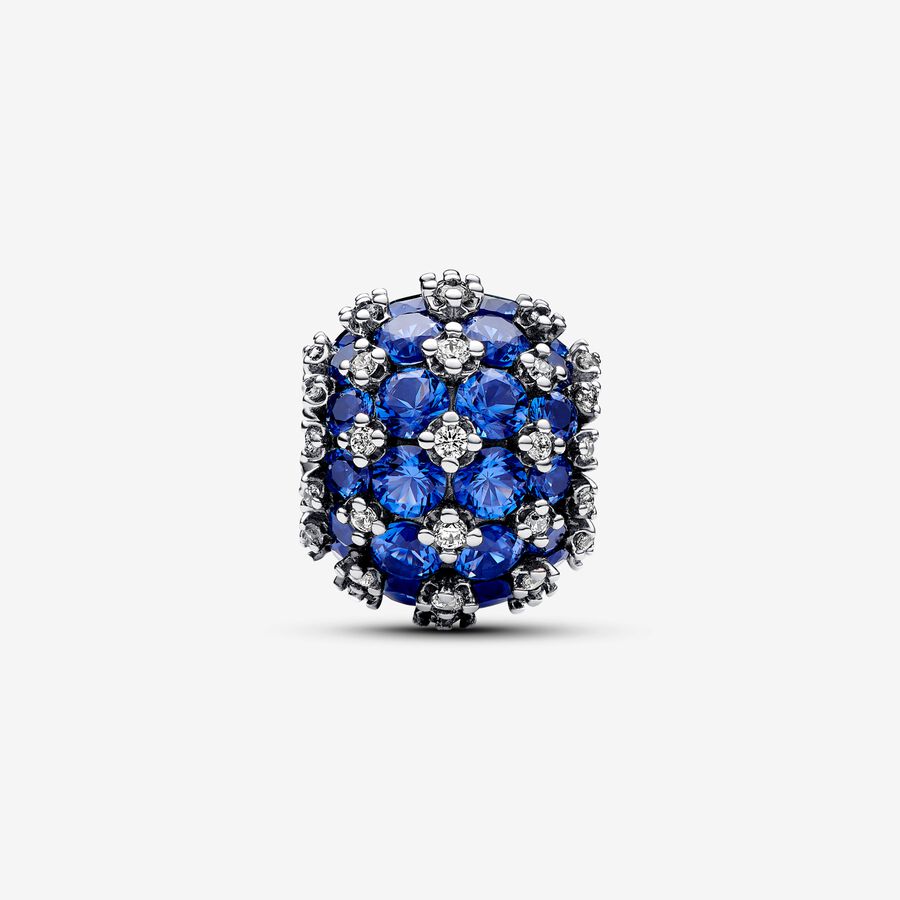 Sparkling Pavé Round Blue Charm