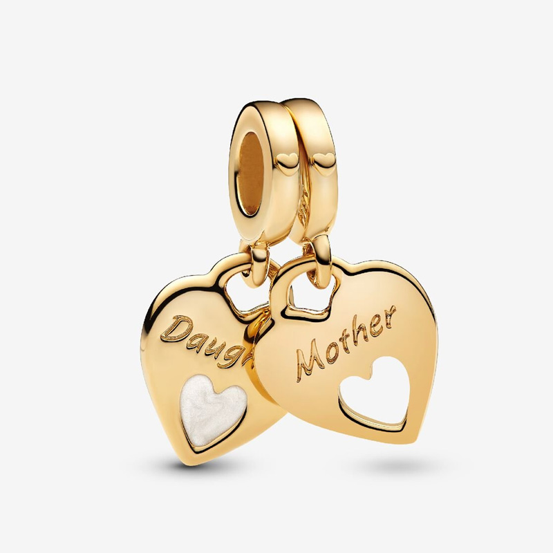 Double Heart Split Dangle Charm