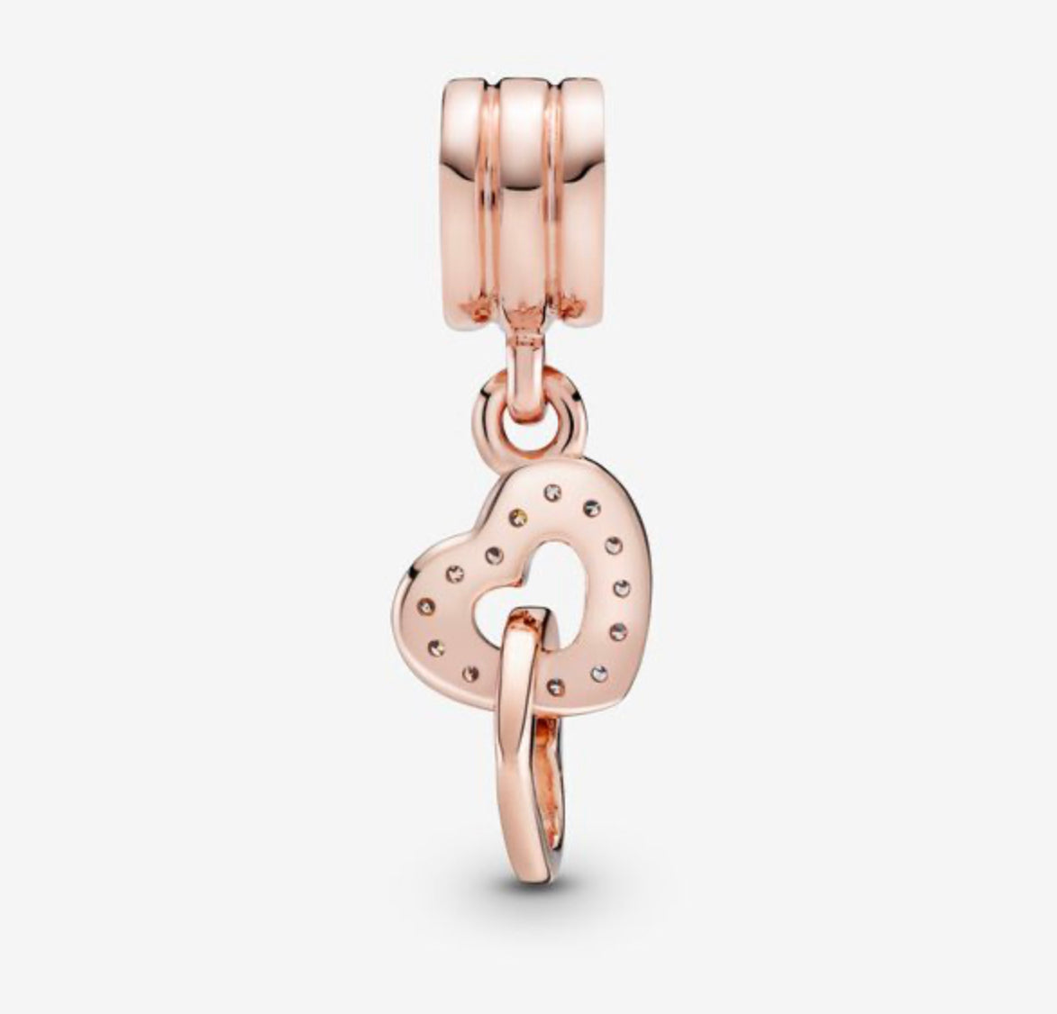 Interlocking Hearts Dangle Charm