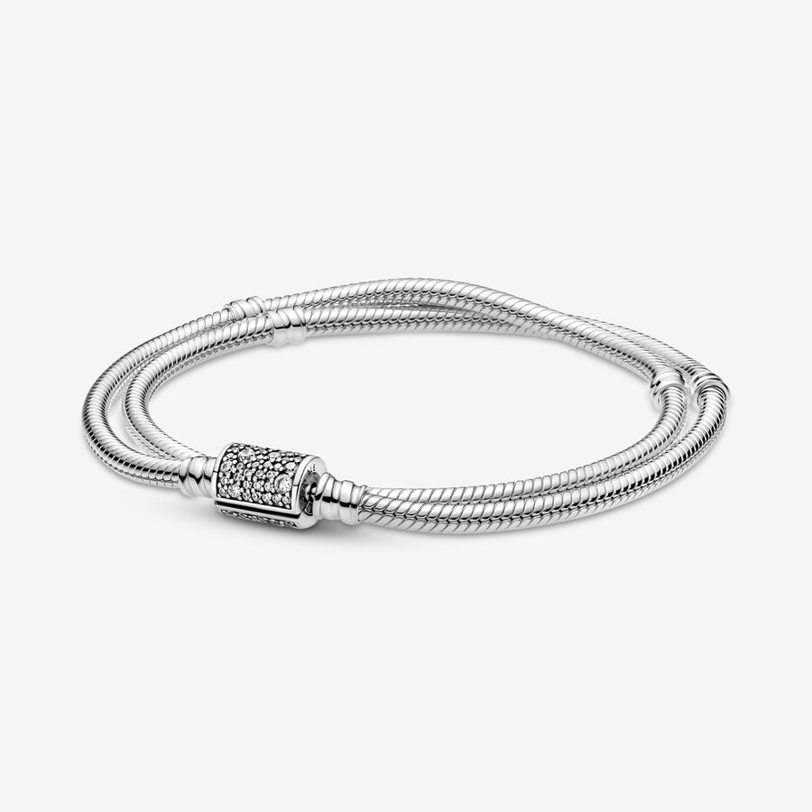 Moments Double Wrap Barrel Clasp Snake Chain Bracelet/Necklace