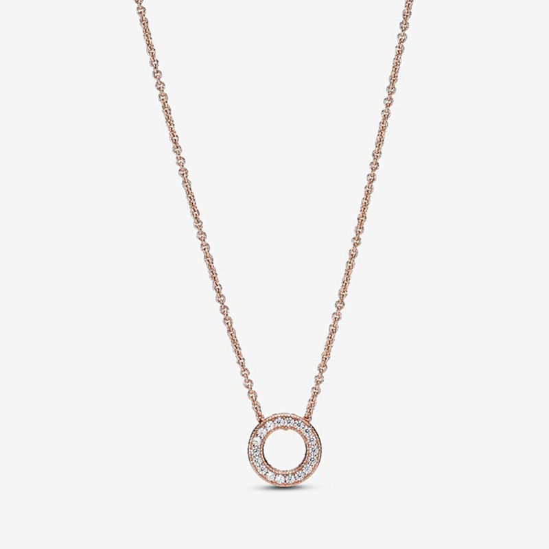 Logo Pavé Circle Collier Necklace
