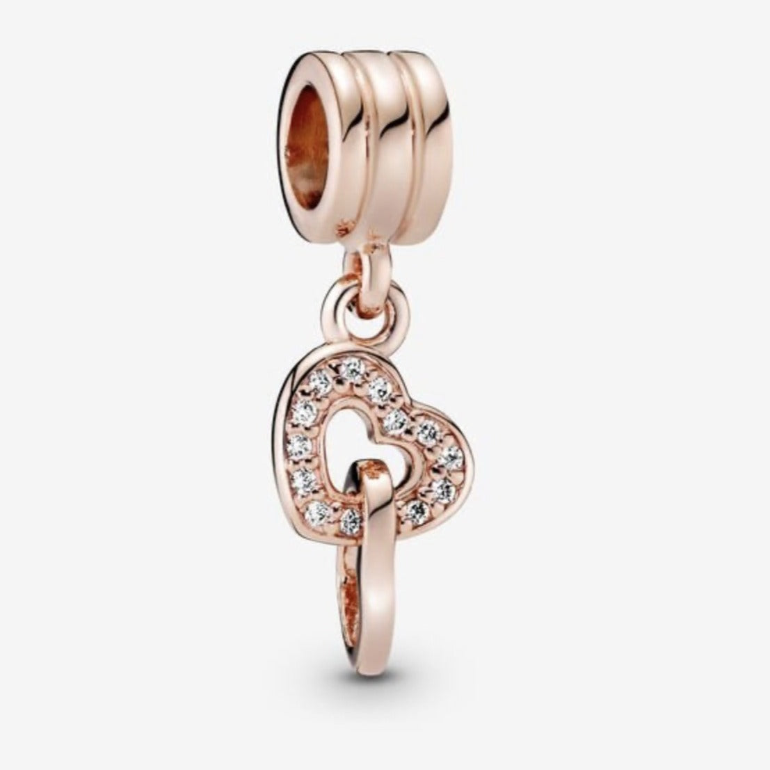 Interlocking Hearts Dangle Charm