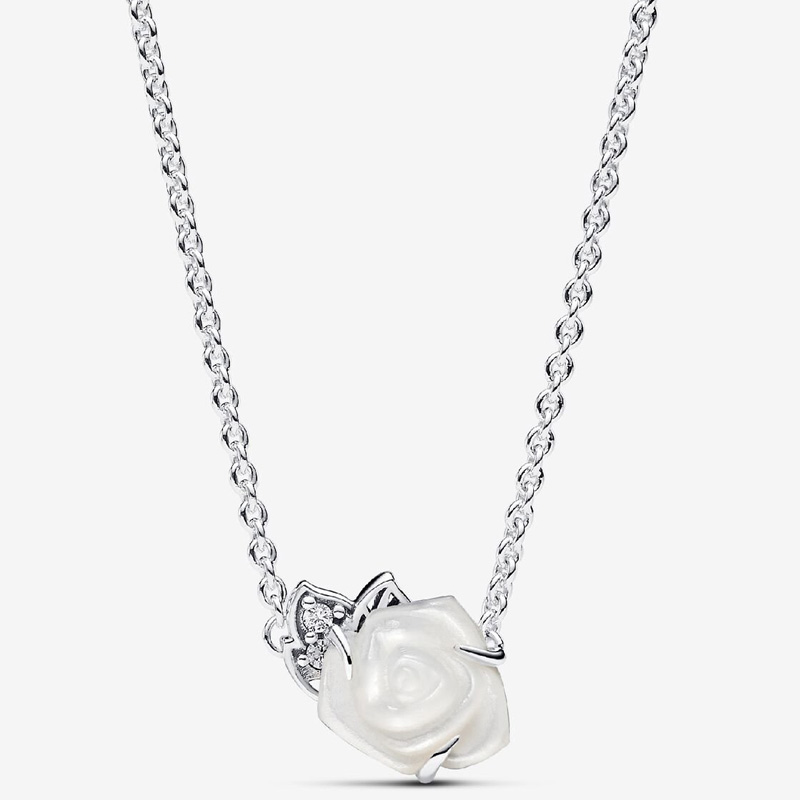 White Rose in Bloom Collier Necklace