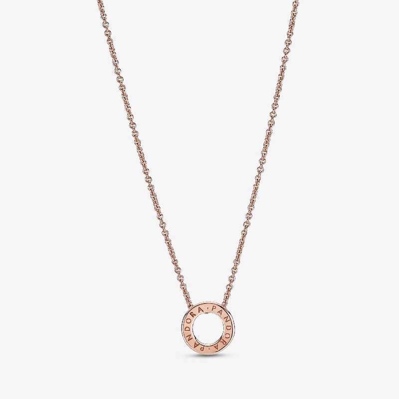 Logo Pavé Circle Collier Necklace