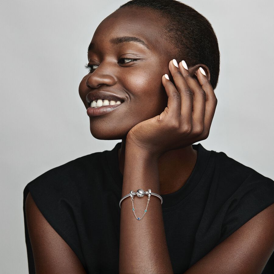 Triple Blue Stone Safety Chain