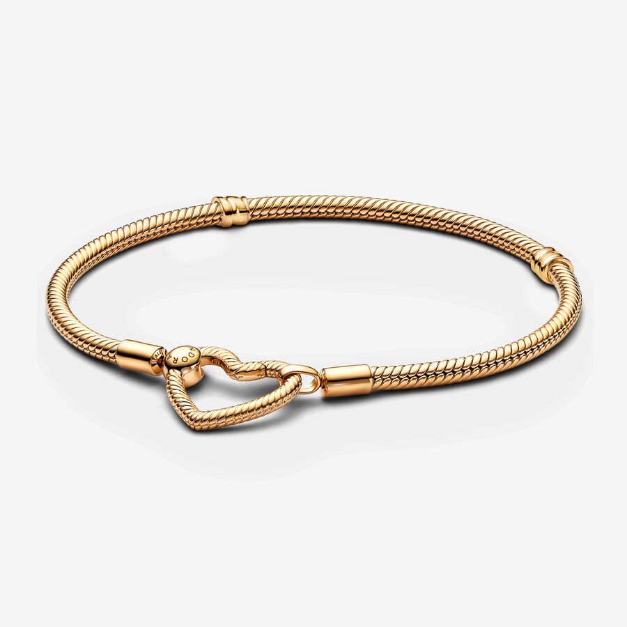Moments Heart Closure Snake Chain Bracelet