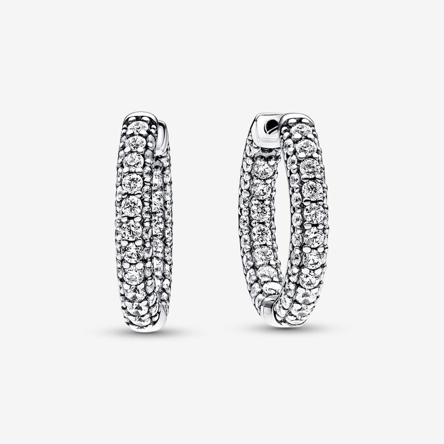 Timeless Pavé Single-row Hoop Earrings