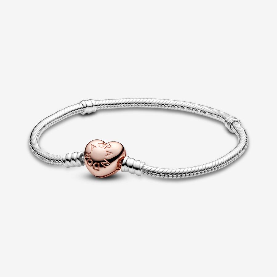 Moments Heart Clasp Snake Chain Bracelet