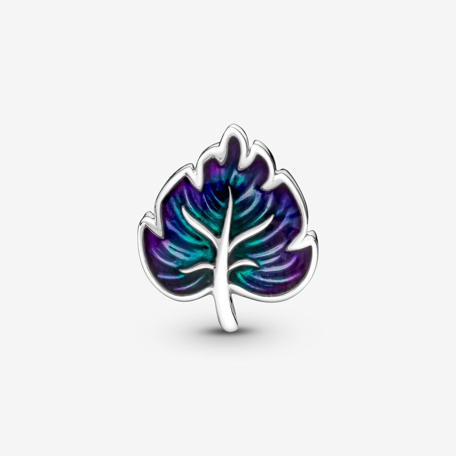 Purple & Green Leaf Charm
