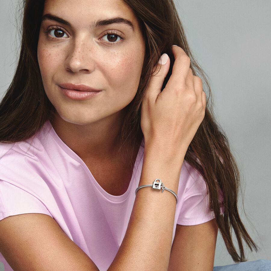 Padlock & Heart Key Charm