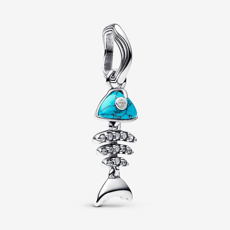 Turquoise-colored Fishbone Dangle Charm